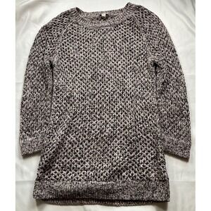 Gap Size L Tall  Womens Open Knit 3/4 Sleeve Sweater Cotton Blend Beige